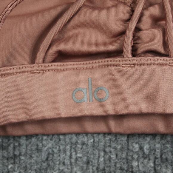 Alo Yoga Sports Bra Womens Small Sunny Strappy Mauve Bralette Top Athletic Gym - Picture 6 of 9